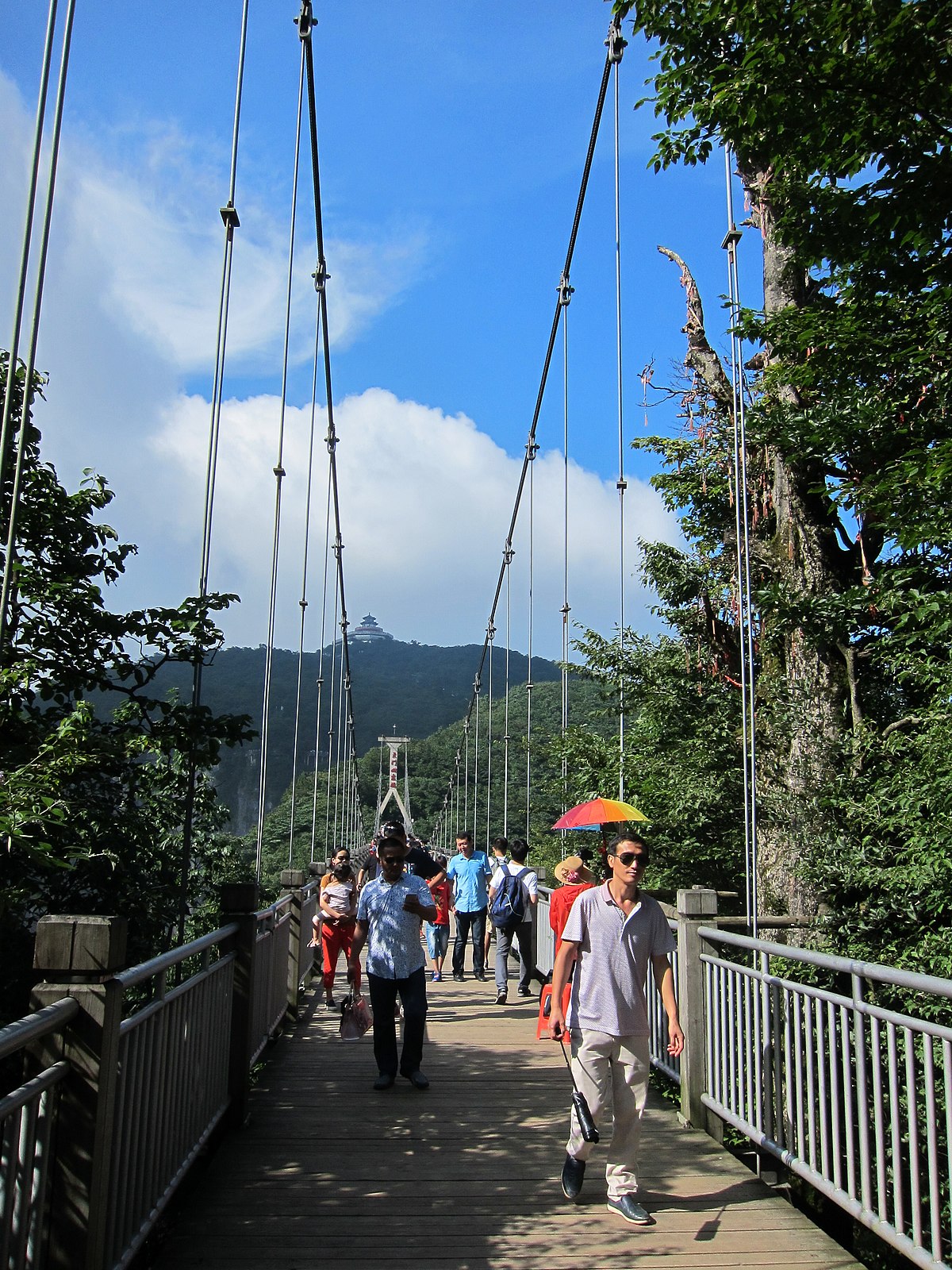 Walkway and zipline towers in Zhangjiajie Grand Canyon